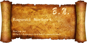 Bagossi Norbert névjegykártya